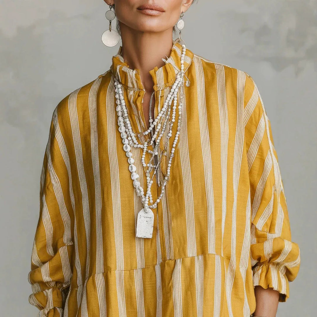 Claire Ruffle Neck Blouse