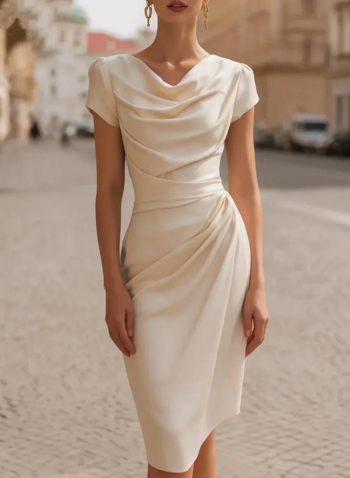 Keona Draped Sheath Midi Dress
