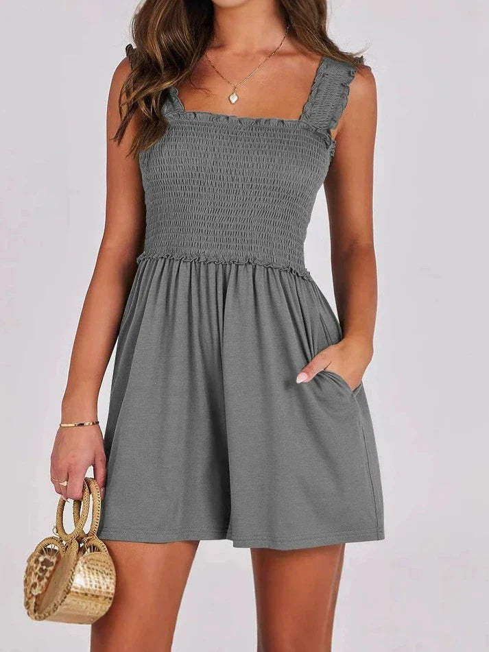 Isla Smocked Pocket Romper