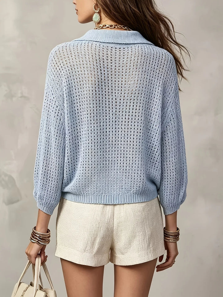Elira Open Crochet Knit Cardigan