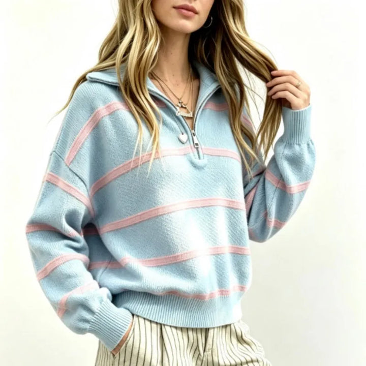 Saskia Striped Knit Pullover