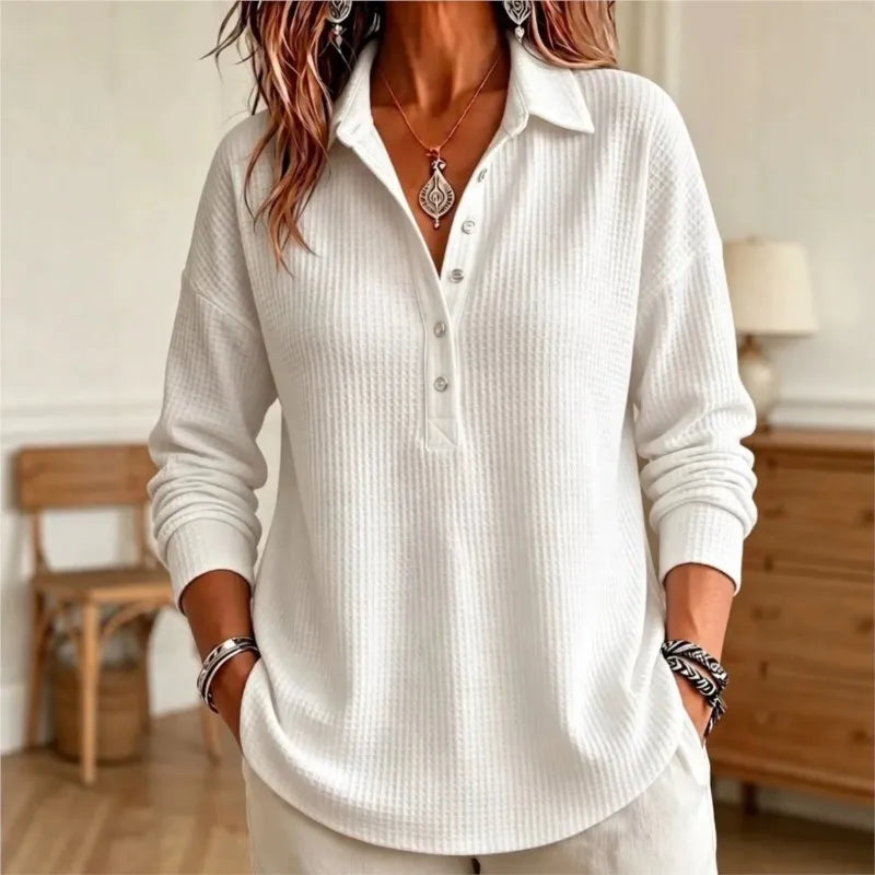 Marlow Waffle Knit Polo Sweater