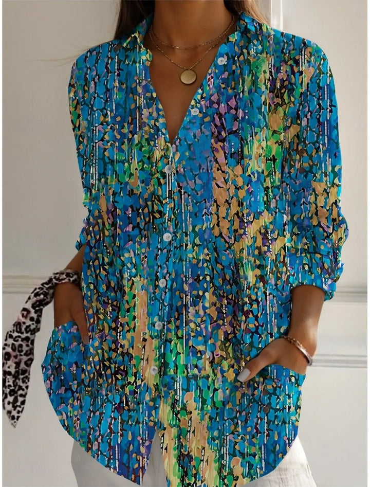 Meera Floral Button Front Blouse