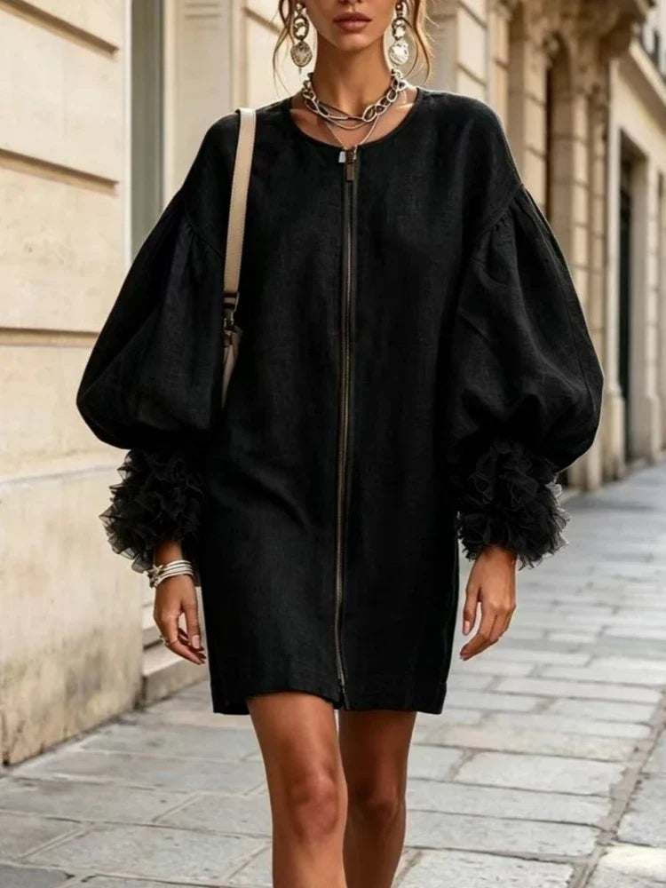 Adalyn Balloon Sleeve Mini Dress