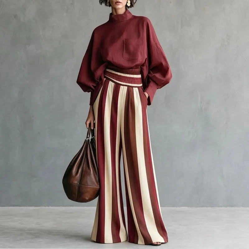 Nora Relaxed Striped Pant Set
