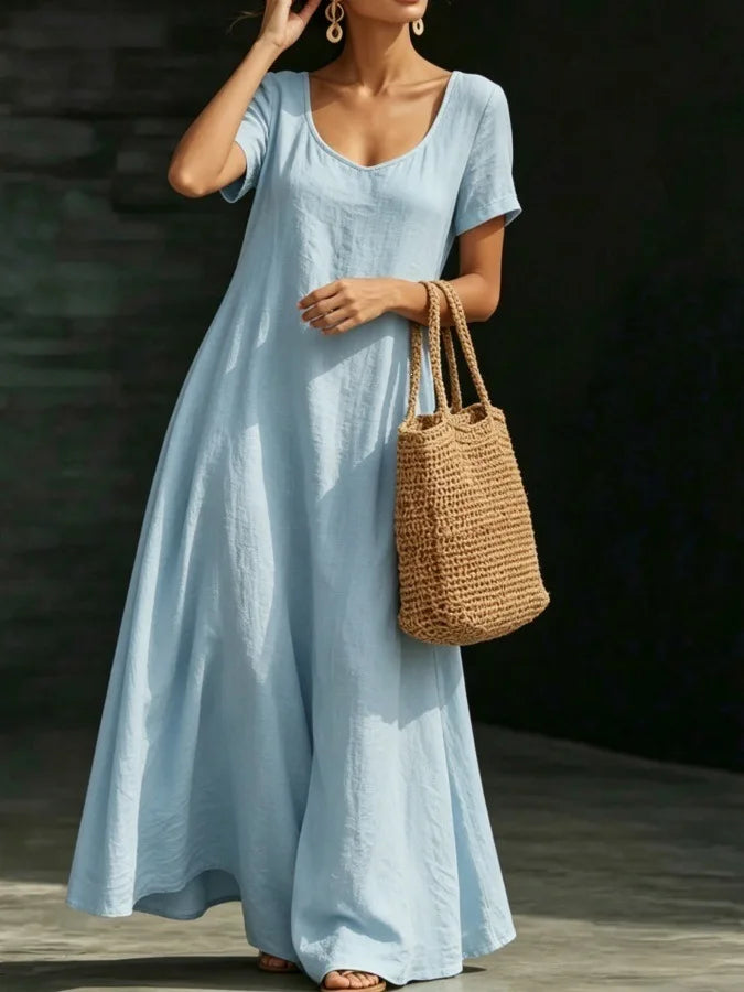 Elodie Casual Loose Fit A Line Maxi Dress