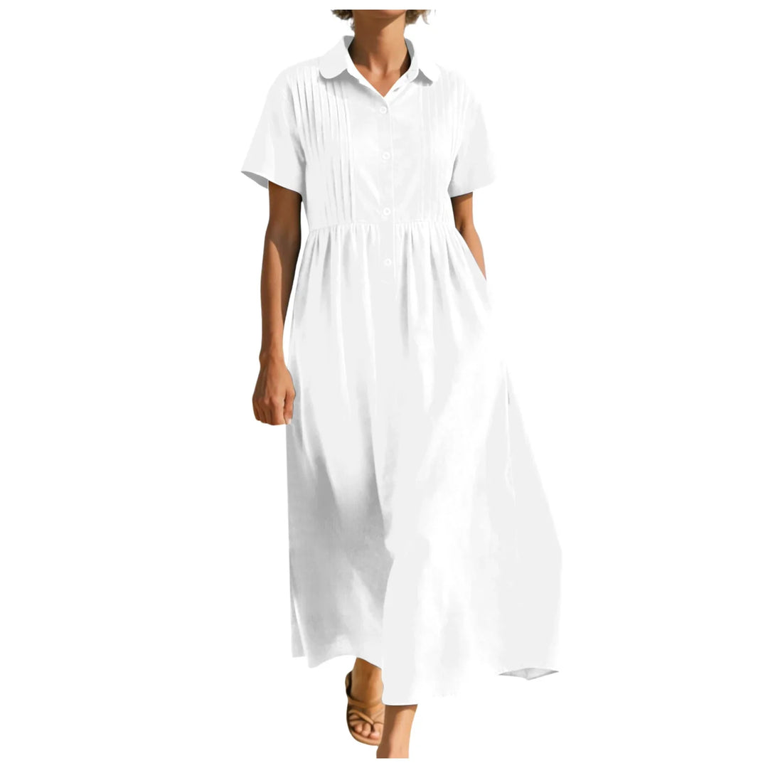 Andrea Button Front Midi Dress