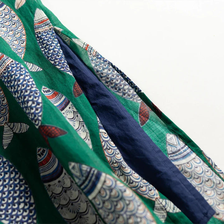 Roslyn Fish Print Midi Dress