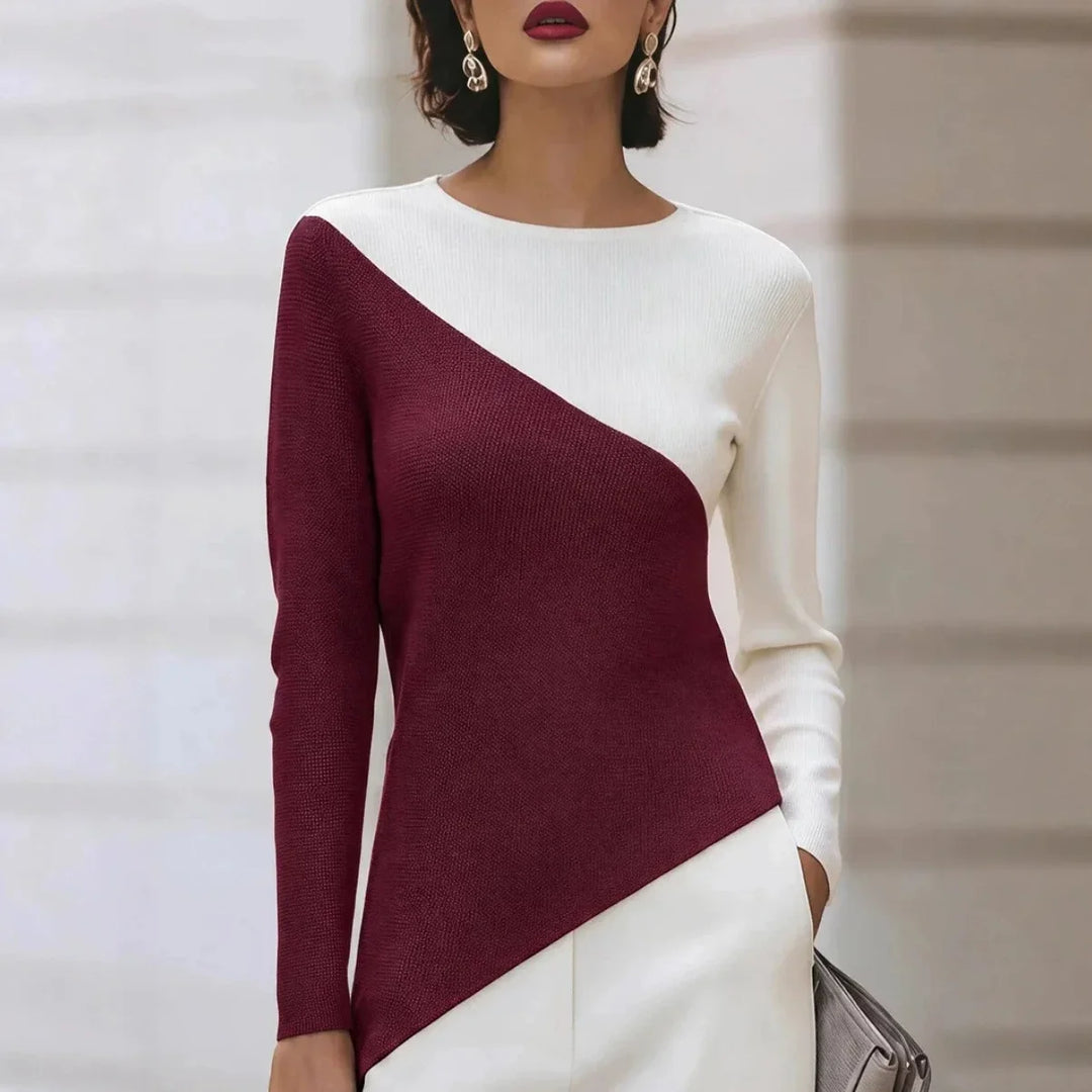 Andrea Asymmetric Contrast Top