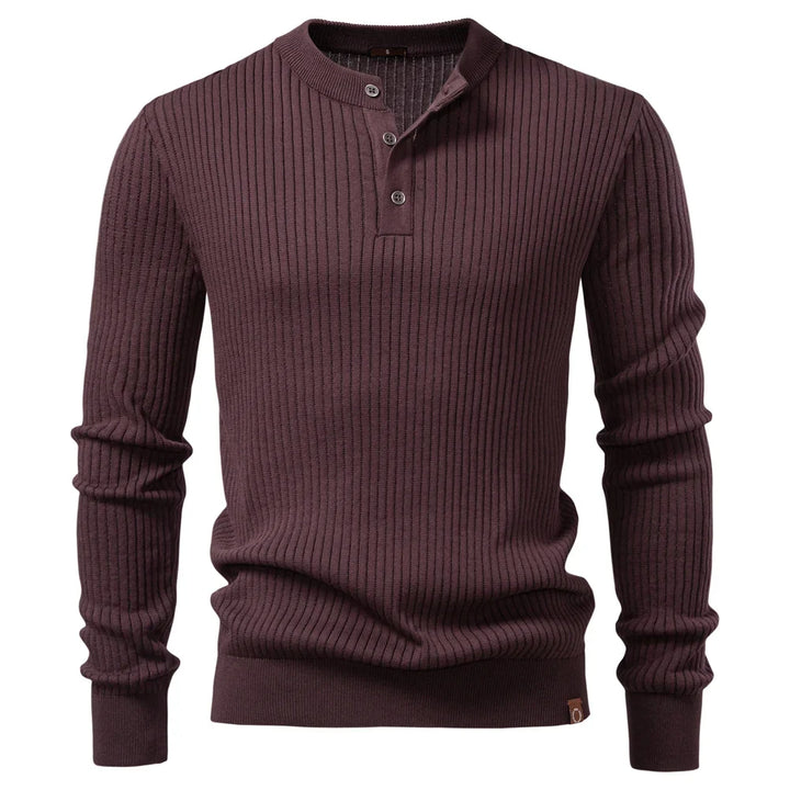 Thaddeus Ribbed Knit Henley