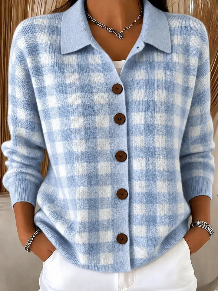 Lorelai Gingham Button Plaid Cardigan