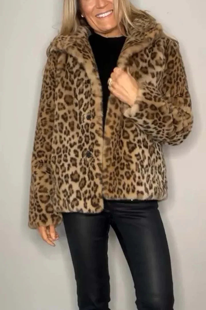 Talitha Turn Down Leopard Coat