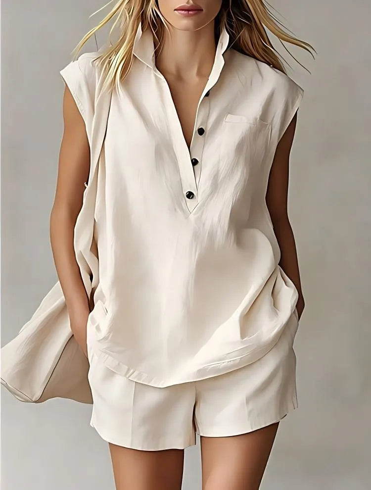 Vienna Breathable Cotton Linen Shorts Set