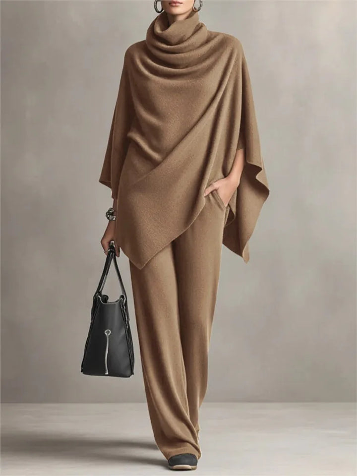 Amaris Draped Cozy Poncho Set