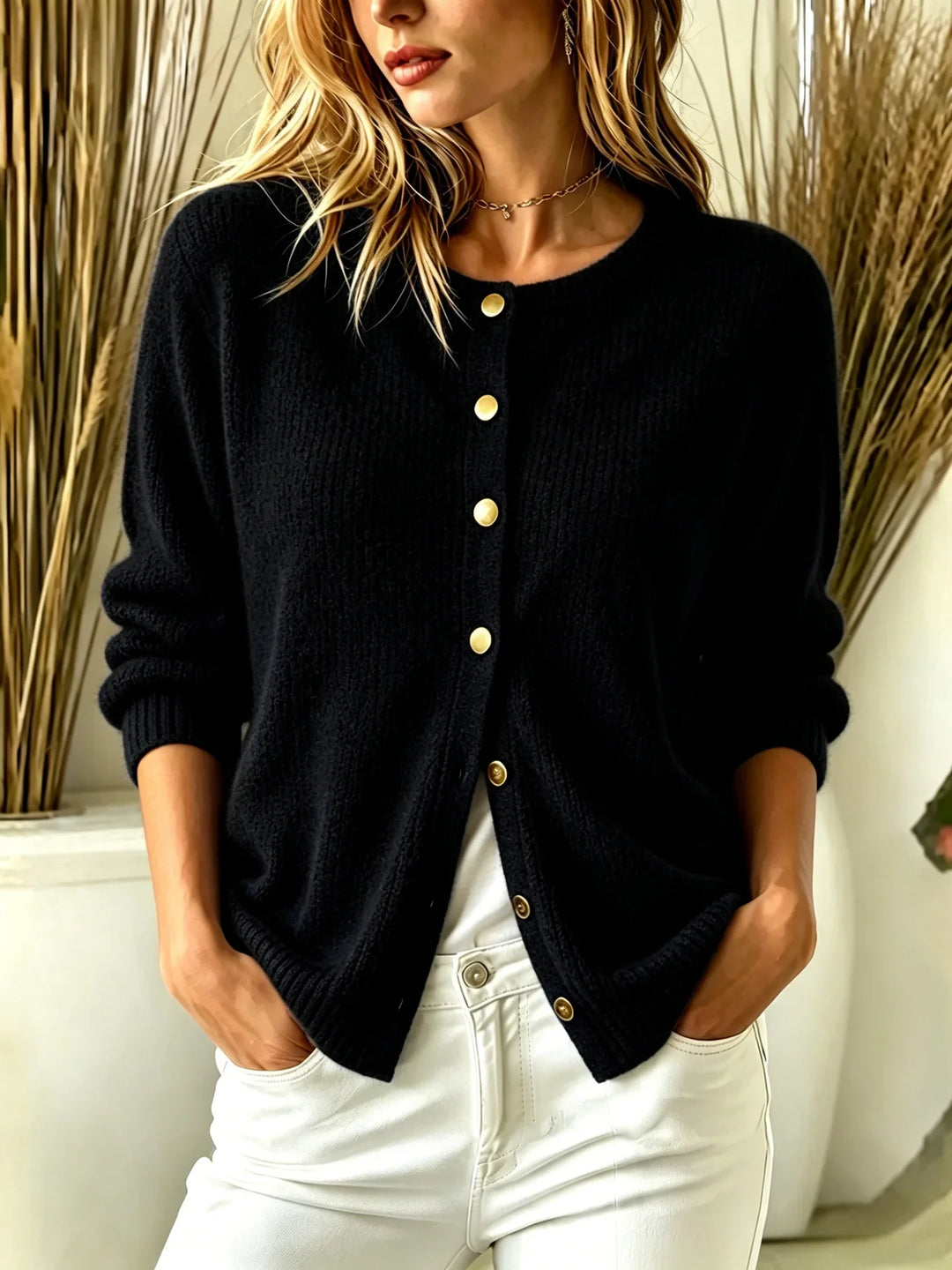 Corinne Button Front Cardigan