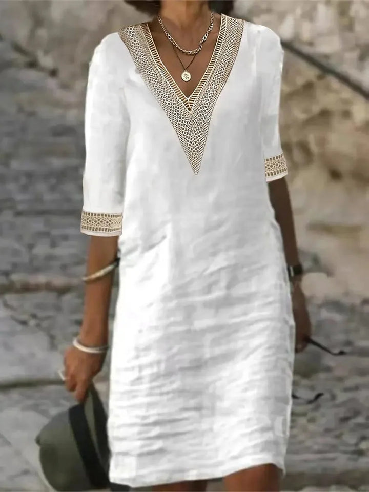 Zoe V Neck Casual Mini Dress