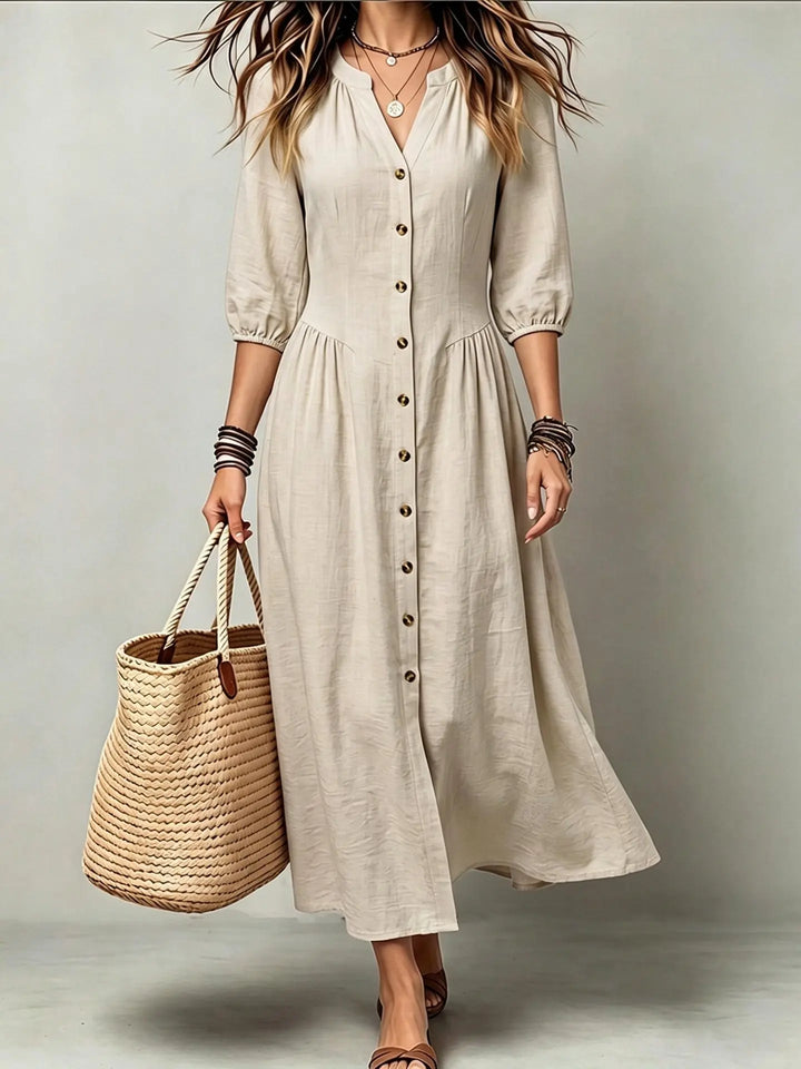 Talia Button Front Maxi Dress