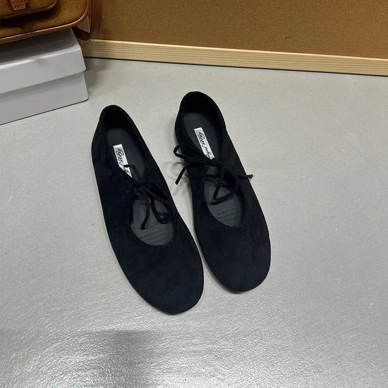Carys Suede Butterfly Knot Flats