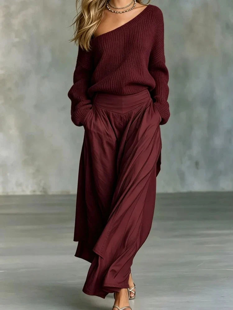 Amara Off Shoulder Knit Set