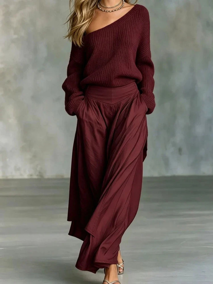 Amara Off Shoulder Knit Set