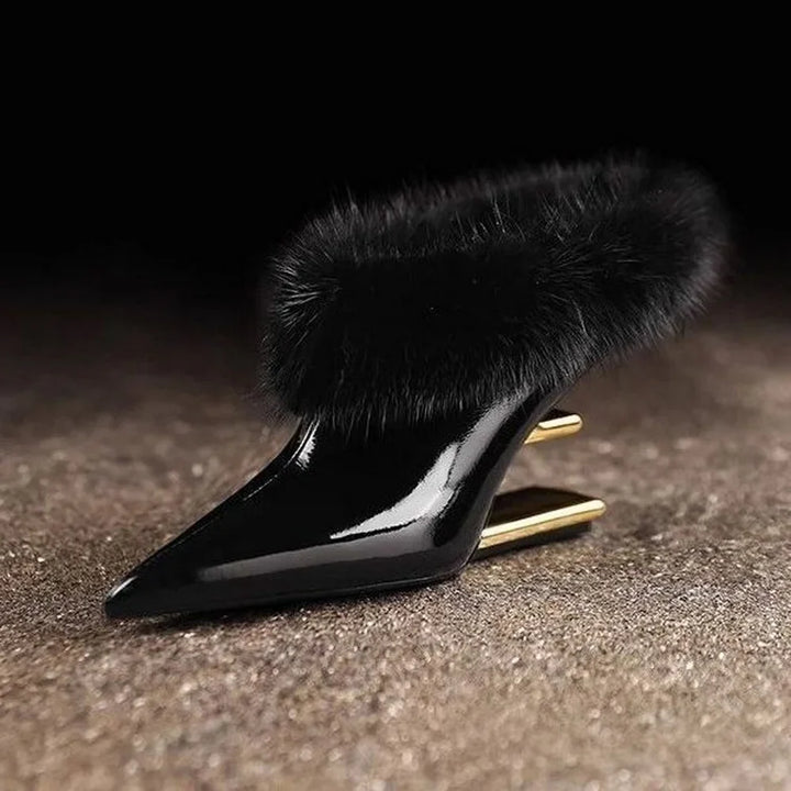 Belmont Pointed Toe Fur Mule