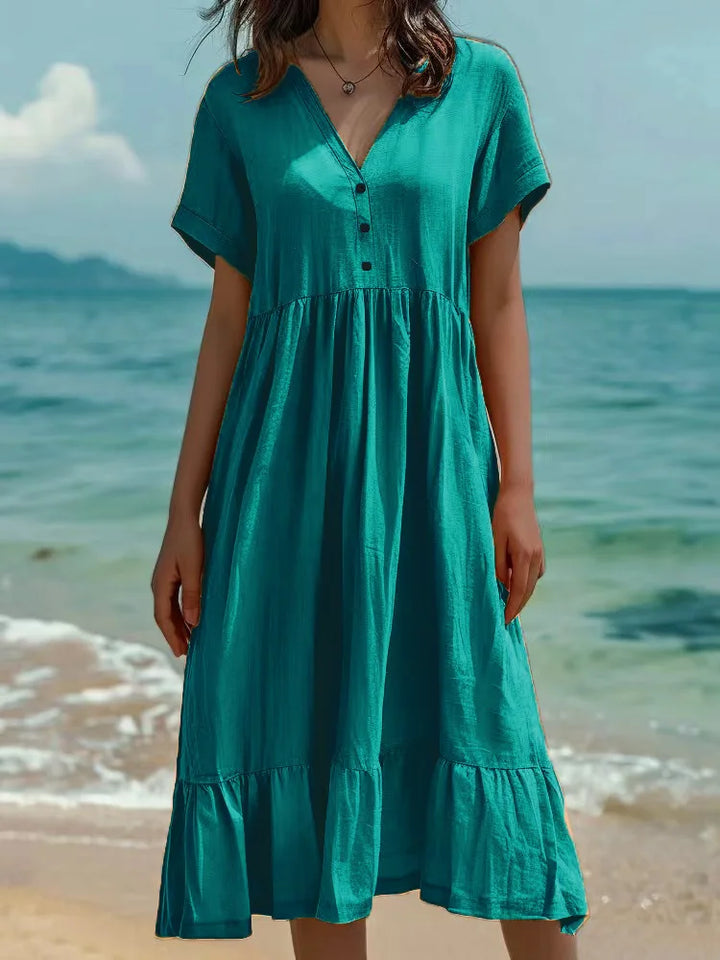 Fiora Button Front Maxi Dress