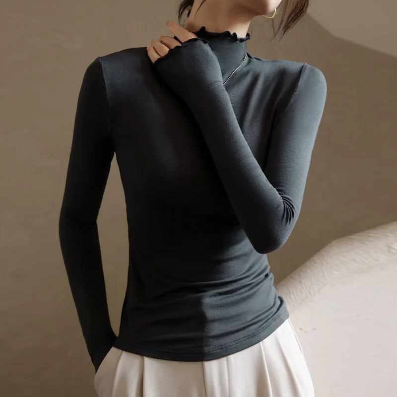 Aubrey Lettuce Edge Knit Top