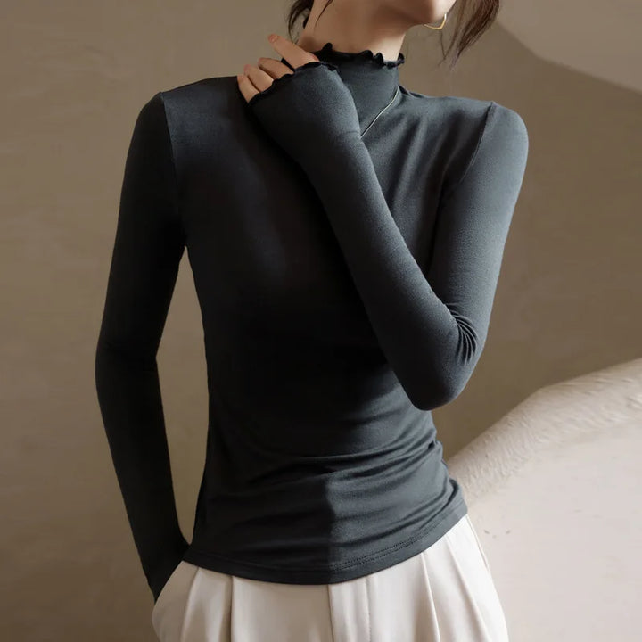 Aubrey Lettuce Edge Knit Top