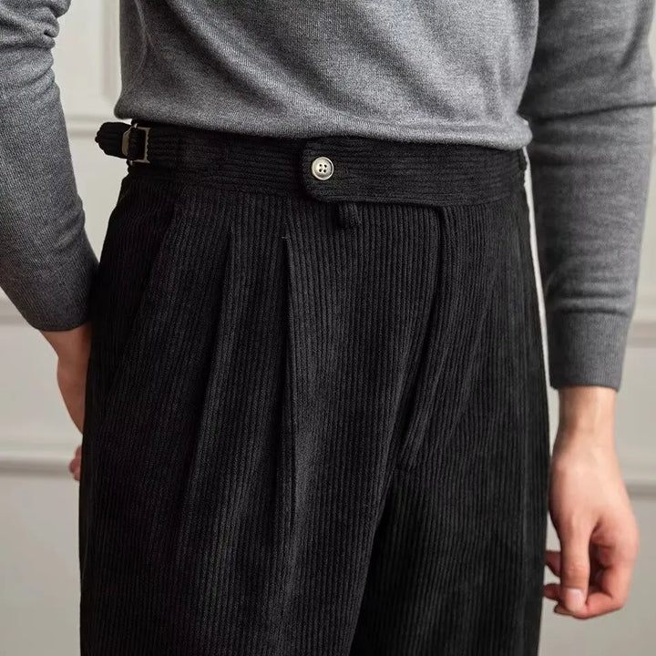 Nathaniel Pleated Corduroy Trousers