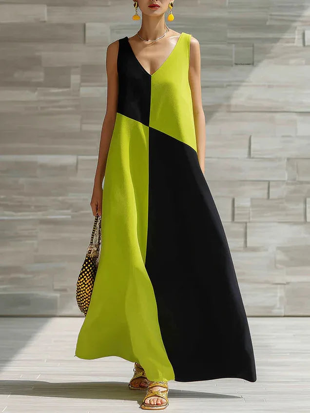 Oriane Color Block Maxi Dress