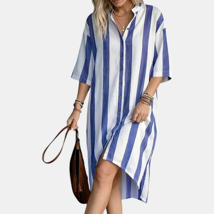 Dolce Classic Striped Midi Dress