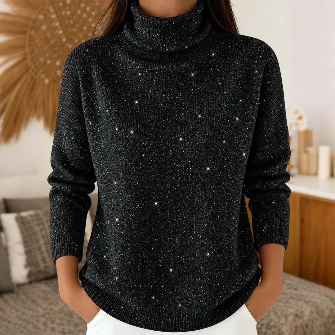 Isolde Turtleneck Shimmer Sweater