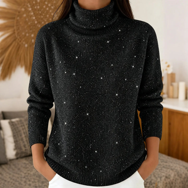 Isolde Turtleneck Shimmer Sweater