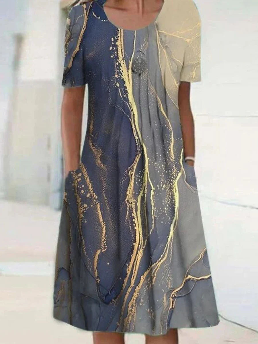 Zorina Floral Short Sleeve Midi Dress