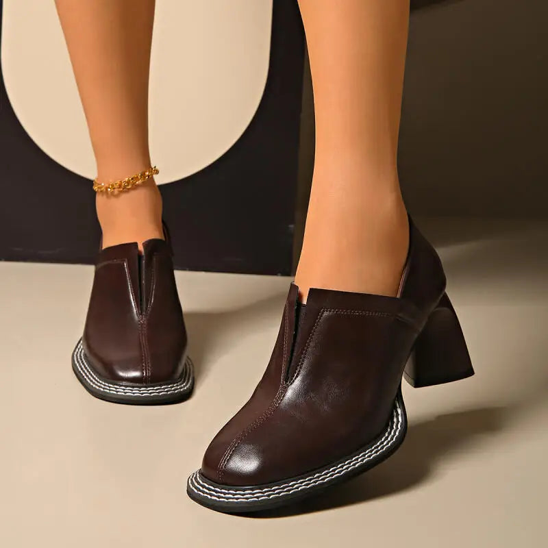 Marisol Contrast Stitch Loafers