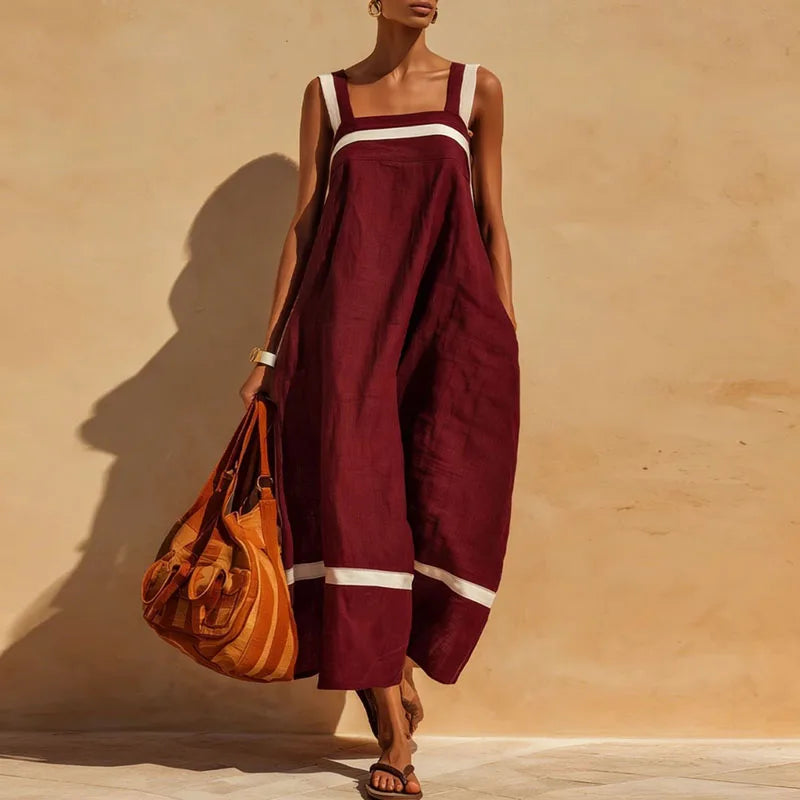 Thessaly Color Block Maxi Dress
