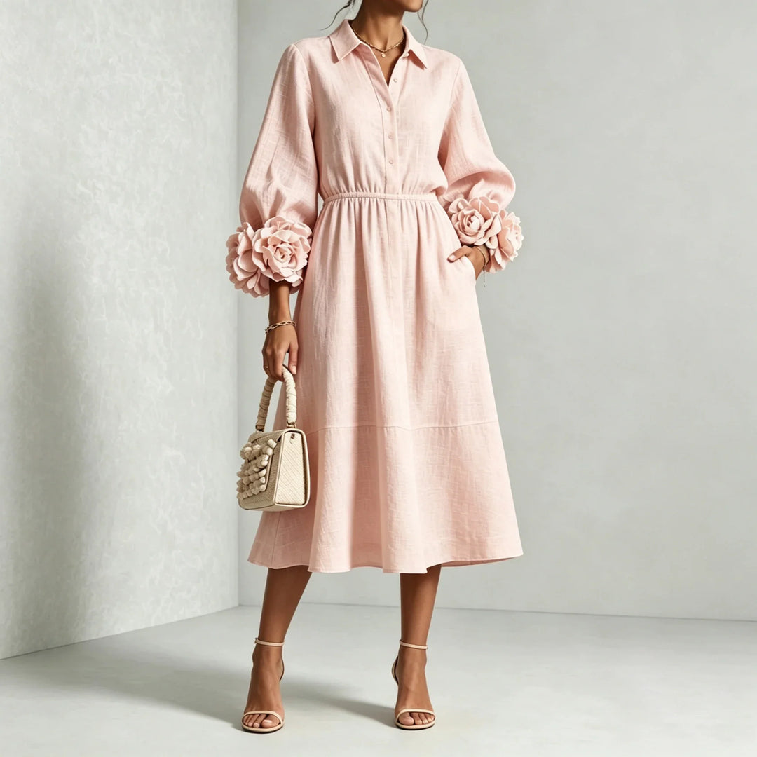 Colette Floral Cuff Midi Dress