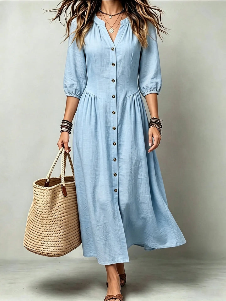 Talia Button Front Maxi Dress