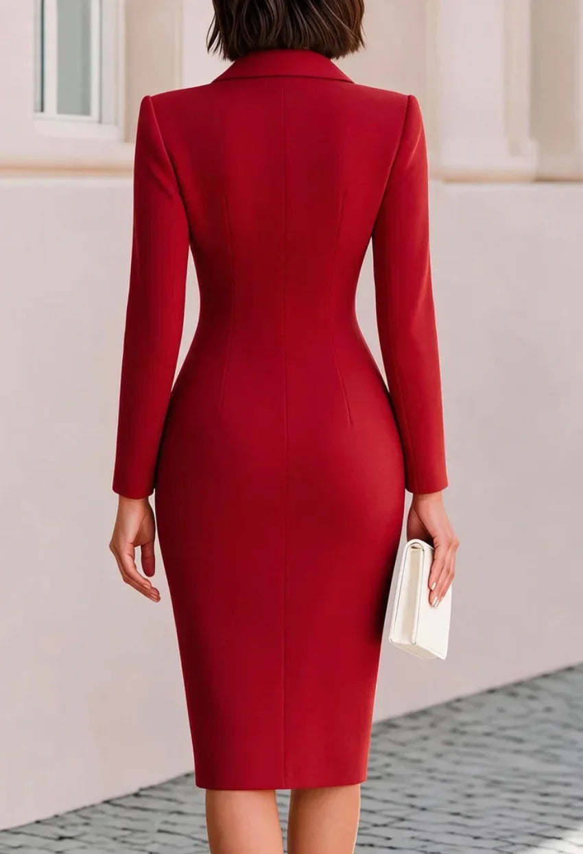 Amara Notched Lapel Dress