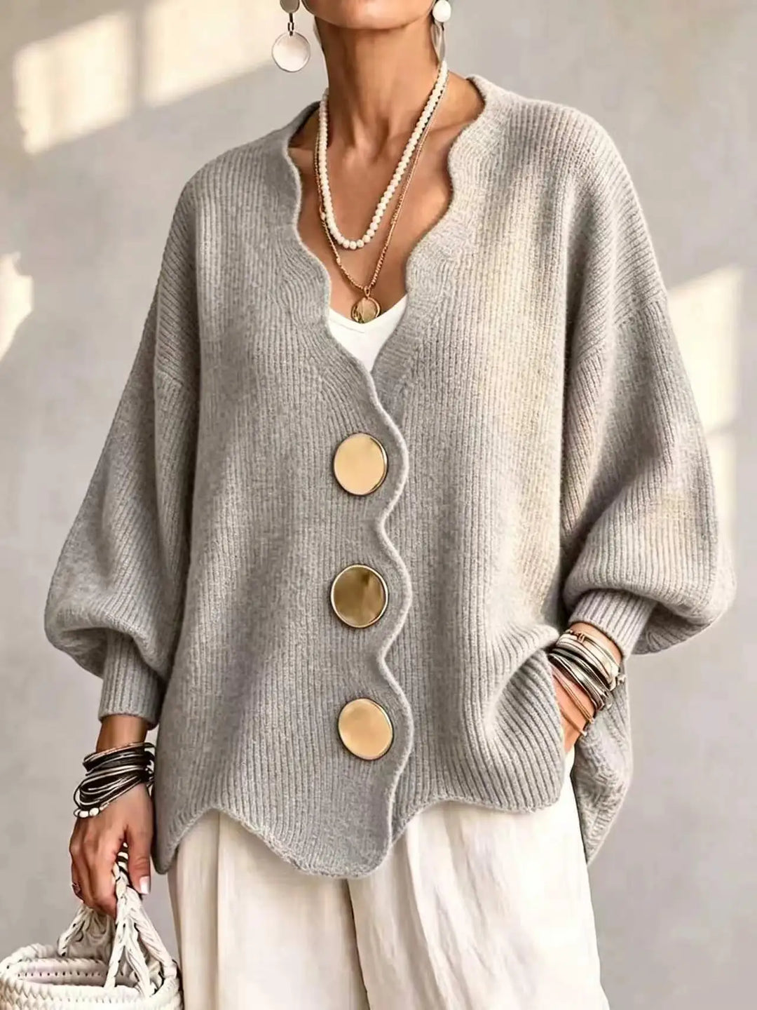 Daphne Wavy Edge Cardigan