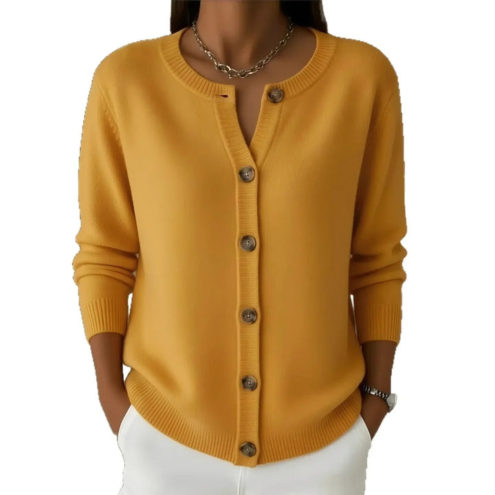 Anouska Notch Neck Buton Cardigan