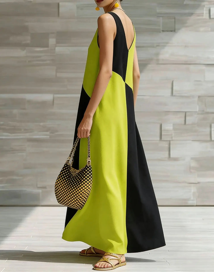 Oriane Color Block Maxi Dress