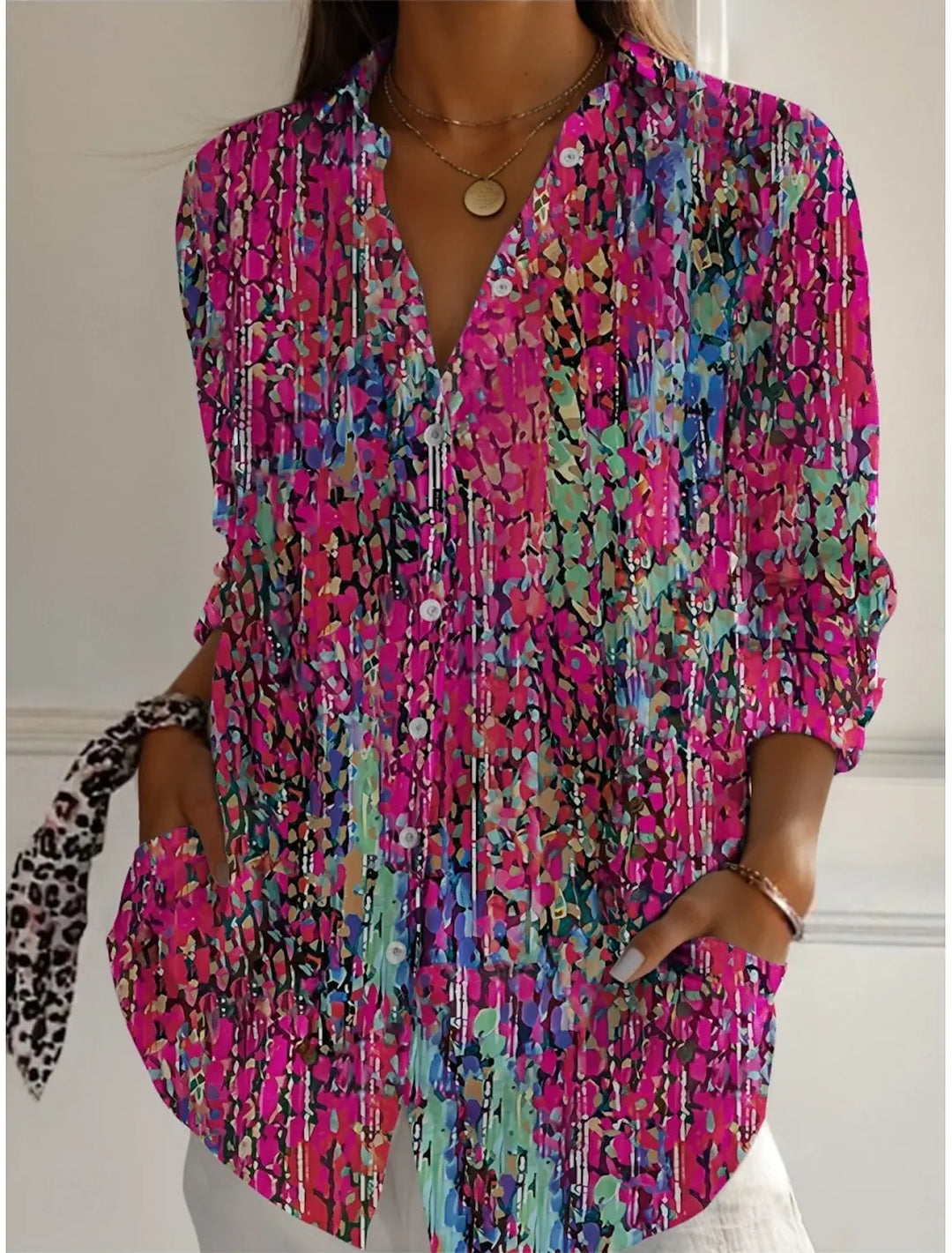 Meera Floral Button Front Blouse