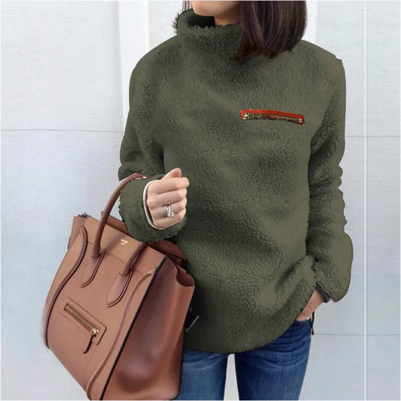 Nadia Sherpa Turtleneck Top