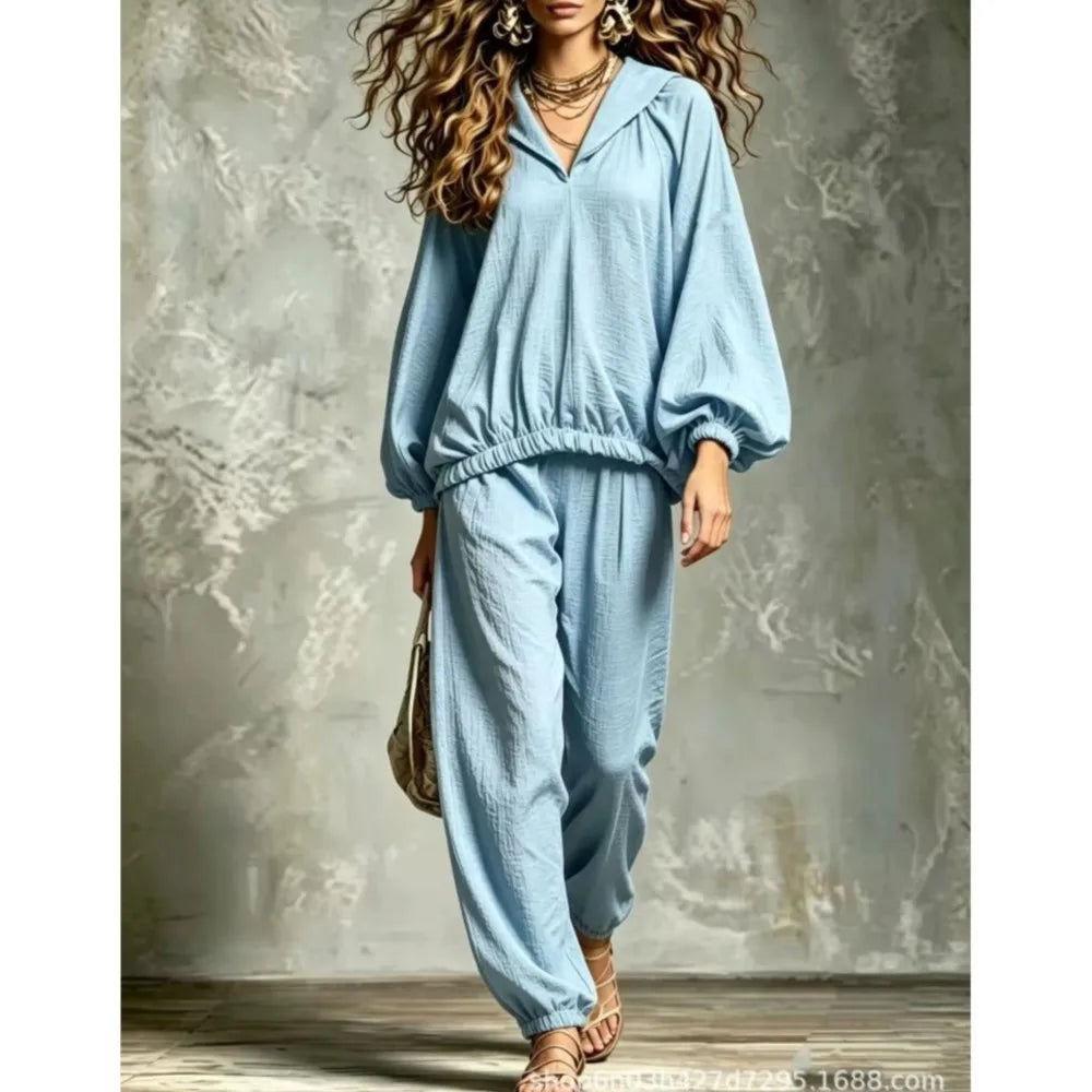 Ainsley Lantern Sleeve Lounge Set