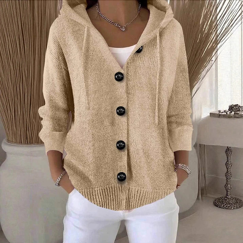 Hazelinde Drawstring Hood Cardigan