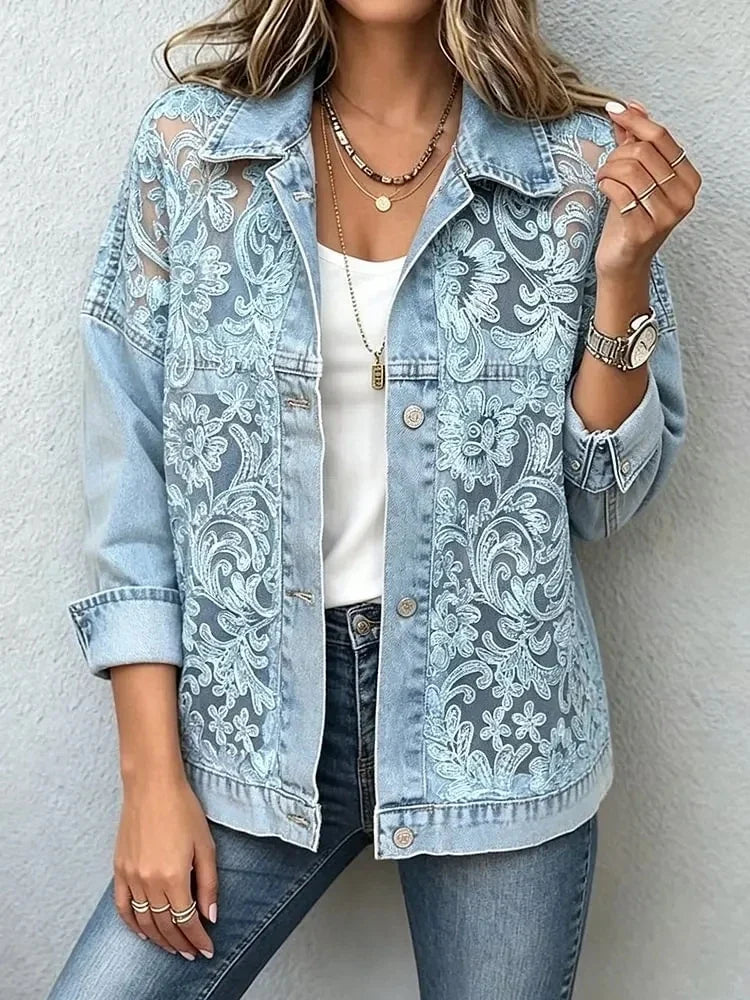 Yasmine Lace Denim Jacket