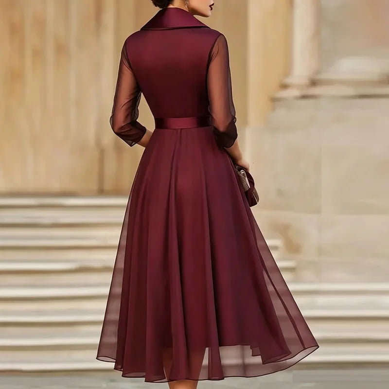 Helena Chiffon Tie Waist Midi Dress