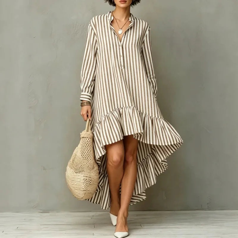 Marisette Stand Collar Midi Dress