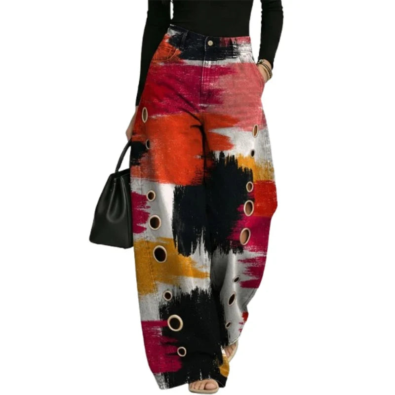 Vivana Printed Wide Leg Trousers